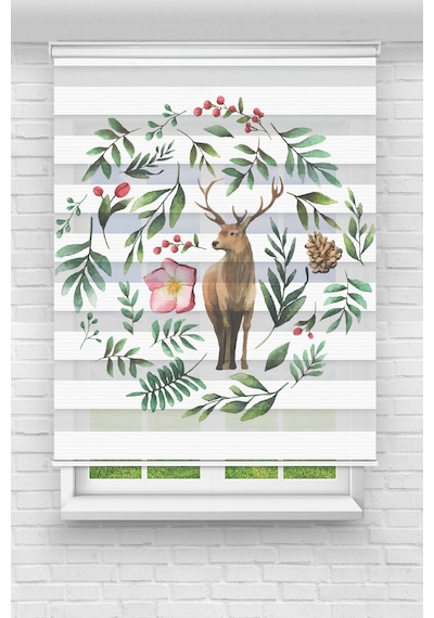 Perdeoutlet38 Enxboy Ağaçdaki Kuşlar Dijital Baskılı Zebra Perde-cocuk Odası-stor Perde Renkli