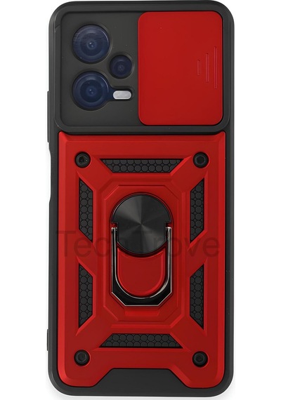 Poco X5 5g Kılıf Sürgülü Kamera Korumalı Yüzüklü Stand Olabilen Magnetic Tpu Tank Kapak