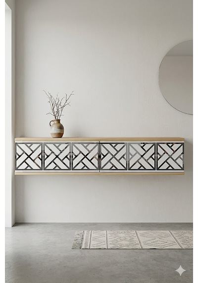 Da1238dbs Arex Dresuar , Antre Hol Rafı Safirmeşe-beyaz-silver 120cm