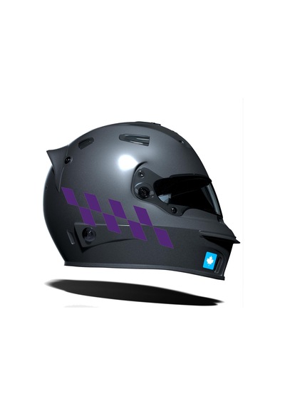 Patlıcan Moru Damalı Kask Motosiklet Sticker Takımı Çınar Extreme