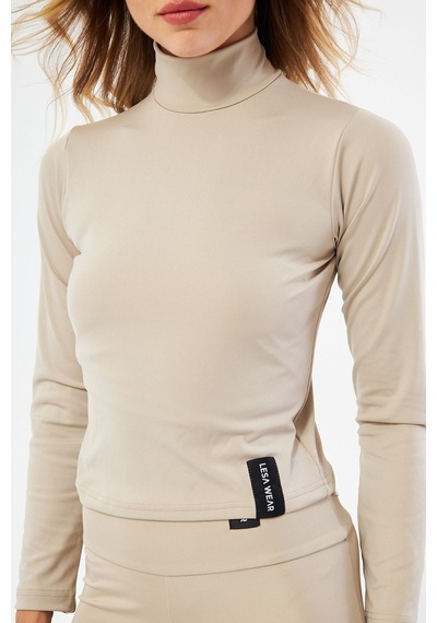 Lesa Wear Soft Touch Balıkçı Yaka Bluz Bej BEJ