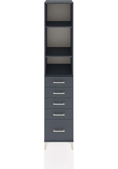 Hyperion Dolap 3 Raflı 5 Çekmeceli 44x44x221 Antrasit-antrasit Antrasit