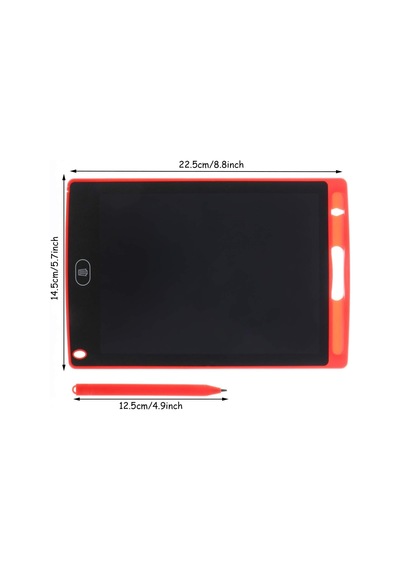 Blic-btb-3 2024 Lcd 8.5 İnç Grafik Yazı Çizim Tableti Kalemli Çocuk Yazı Tahtası Dijital Writting Tablet Kırmızı 1 Adet Pil Dahil