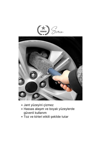 Mikrofiber Jant Temizleme Fırçası Mikrofiber Detaylı Temizlik Çizmez Oto Lastik Yumuşak Detailing