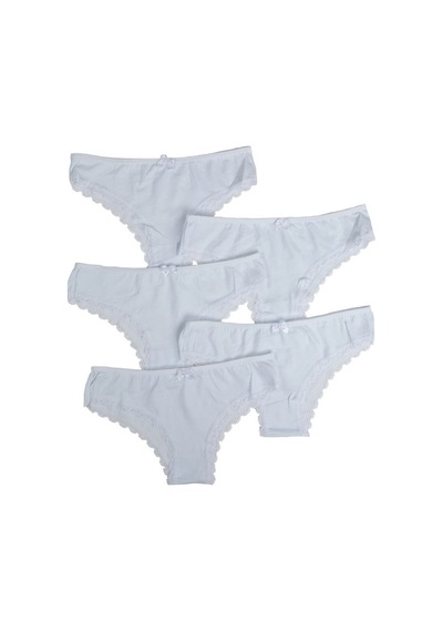Nicoletta Beyaz Kadın Külot 5'Li Paket Brazillian Beyaz