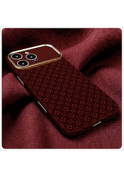 Apple iPhone Uyumlu 16 Pro Kılıf Magsafe Şarj Özellikli Premium Retro Çiçek Desenli Kamera Ve Lens Korumali Velix Sert Pc Kapak Bordo