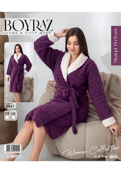 Boyraz 0041 Kadın Sharpi Welsolf Sabahlık Mor