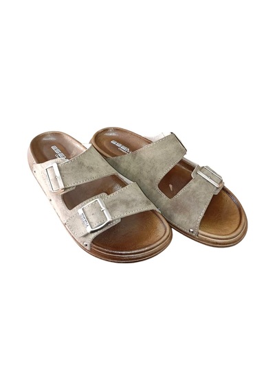 Esem 3769-0001 Erkek Tokalı Yazlık Comfort Terlik Vizon Siyah
