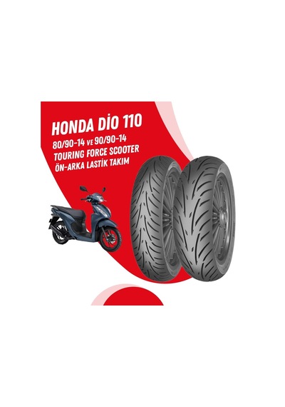Honda Dio 110 Mitas Tourıng Force Sc Lastik Takımı 80/ 90-14 + 90/90-14