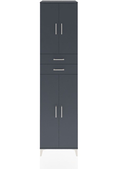 Hyperion Dolap 5 Raflı 2 Çekmeceli 4 Kapaklı 60x44x243 Antrasit-antrasit Antrasit