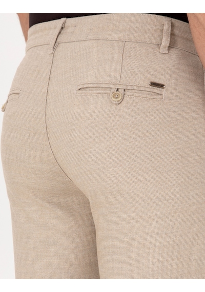 Pierre Cardin Bej Slim Fit Kordonlu Kanvas Pantolon 50310829-vr011