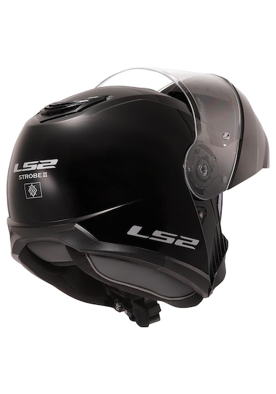 Ls2 Strobe 2 Çene Açılır Motosiklet Kaskı Parlak Siyah