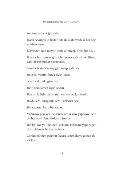 Hayy Kitap Zeus Kabadayı Sevseydi Gitmezdi
