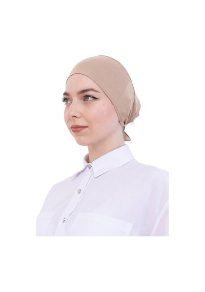 Modish Group Pratik Bone Pamuklu Tesettür İç Bone, Başörtüsü İçin Hazır Viskon Şapka, Namaz Günlük Kullanım İçin Koyu Vizon