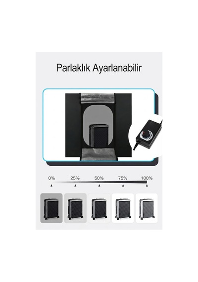 Pro 80x80 Cm Profesyonel Stüdyo Led Işıklı Ürün Fotoğraf Çekim Çadırı 3 Fonlu Büyük Boy Stüdyo Seti Çok Renkli