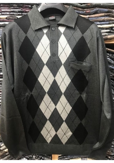 Nacar Store Erkek Desenli Polo Yaka Ince Yün Triko Düğmeli Baba Kazak Antrasit Nacar Store Erkek Desenli Polo Yaka Ince Yün Triko Düğmeli Baba Kazak Antrasit