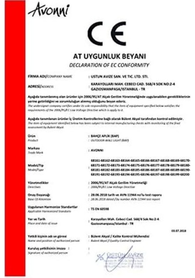 68185 Bahçe Aplik, 60 W, Siyah 4 Işık