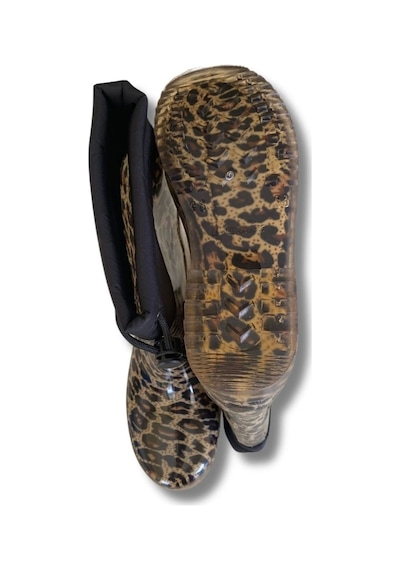 Konçlu Peluşlu Kadın Yağmur Çizmesi 36-40 Leopar Leopar