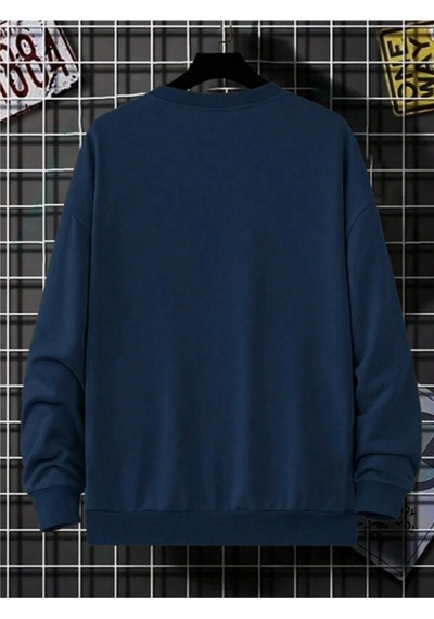 Startmore Lacivert Unisex Kadın/erkek Detaylı Milano Özel Baskılı Renkli Oversize Bisiklet Yaka Pamuklu