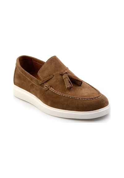 Bambi Taba Hakiki Deri Erkek Loafer Ayakkabı E01442310502 Taba
