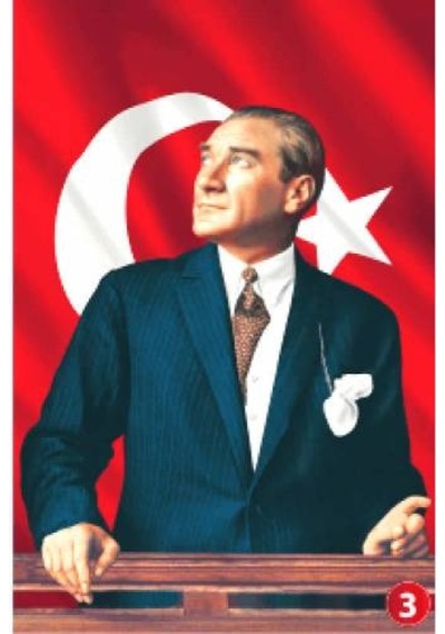 Ata Posteri - Mustafa Kemal Atatürk - 100 x 150 Raşel Kumaş