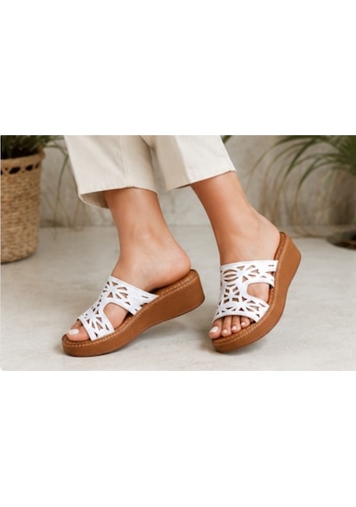 N Napa Shoe Np.1264.beyaz.deri Terlik