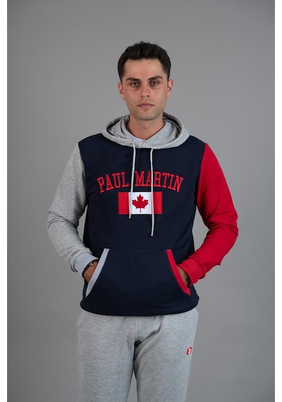 Paul Martin 3 İplik Kapşonlu Cepli Sweatshirt Lacivert