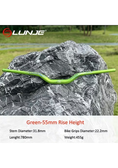Lunje Riser Alüminyum Bisiklet Gidonu 780 Mm Yeşil