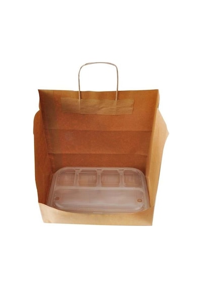 Burgu Saplı Kraft Kağıt Çanta 31X20X33 Cm 10 Adet