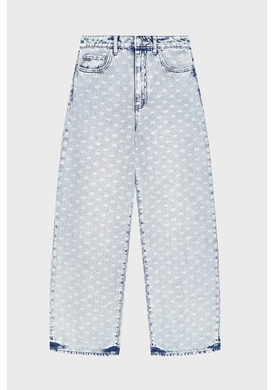 Armani Exchange Bol Kesimli Tamamı Baskılı Yüksek Bel Jeans Kadın Kot Pantolon Xw000100 Af25777 Fb010 Açık Mavi Armani Exchange Bol Kesimli Tamamı Baskılı Yüksek Bel Jeans Kadın Kot Pantolon Xw000100 Af25777 Fb010 Açık Mavi