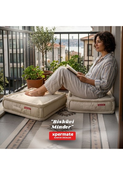 Xpermate Bisküvi Minder Petek Önü Fransız 45x45x14 Bej