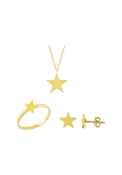 Altın Yıldız 3lü Takı Seti 14k Gold T8472 Renkli