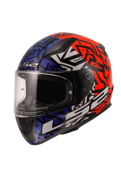 Ls2 Rapid 2 Memphis Full Face Motosiklet Kaskı Kırmızı-Mavi