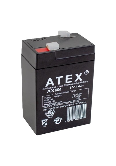 Atex Ax-604 6v 4ah Bakımsız Kuru Işıldak Aküsü
