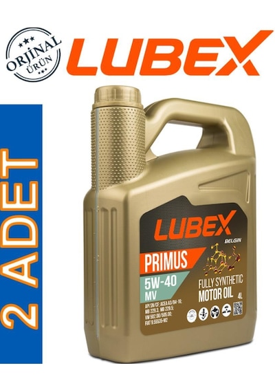 Lubex Primus Mv 5W-40 Tam Sentetik Motor Yağı 2 x 4 L