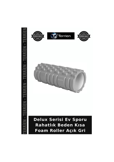 Delux Serisi Ev Sporu Rahatlık Beden Kısa Foam Roller Açık Gri