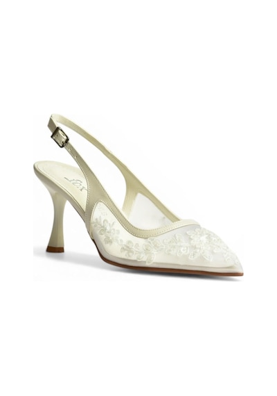 Fox Shoes Y246027609 Sedef İşlemeli İnce Topuklu Gelinlik Ayakkabısı