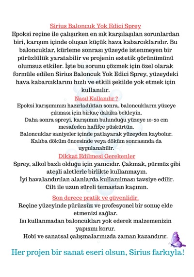 Epoksi Reçine Baloncuk Yok Edici Sprey 250 Ml