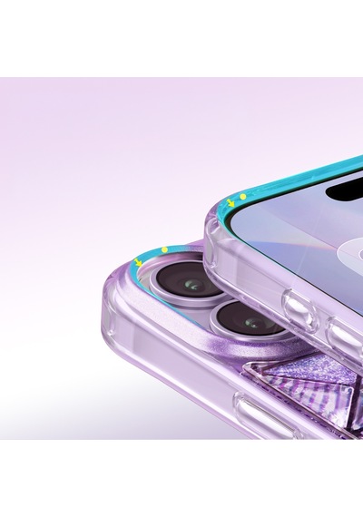İphone 17 Uyumlu Kılıf 3d Buz Blok Desenli Zore Paris Kairo Tpu Kapak Mor