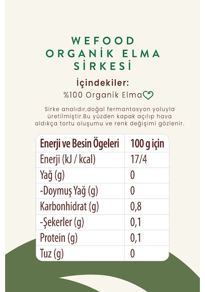 Wefood Organik Elma Sirkesi 500 ml
