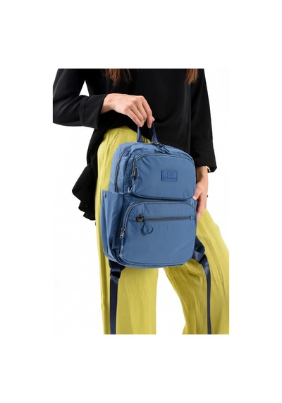 Baginn Unisex Sırt Çantası Paraşüt Kumaş Hafif Çok Cepli Yağmur İtici Kumaş 34 24 Cm 571 Collection Mavi