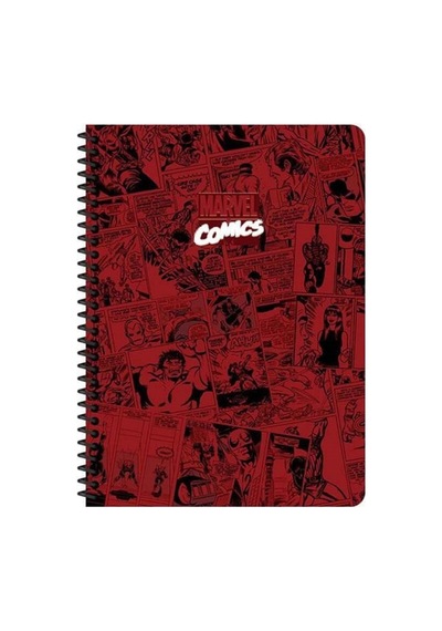 Keskin Color Marvel Spiralli Bordo Sert Kapak 100 Yaprak 17 24 Çizgili Defter