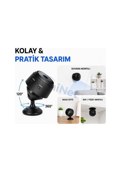 Uninet 1080p Kablosuz Mini Güvenlik Kamerası Telefonda Canlı Izleme Ve Kayıt Özelliği