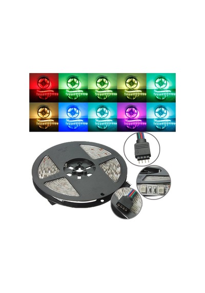 Şerit Led Tak Çalıştır Rgb 44 Tuşlu Kumandalı 5050 Smd 5 Metre-Silikonsuz (İç Mekan )