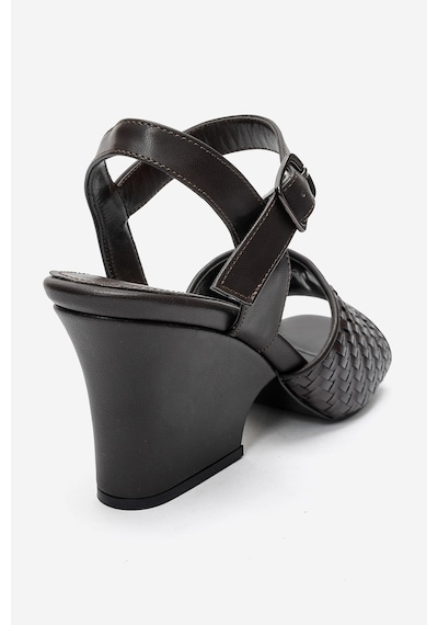Luvi Shoes Sylvar Kahverengi Örgü Kadın Dolgu Topuklu Ayakkabı
