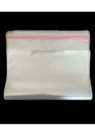 Hg Ambalaj 50 Adet 30x35 Cm Bantlı Yapışkanlı Şeffaf Opp Jelatin Poşet Torba, Şeffaf Poşet 30x30+5
