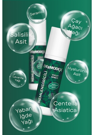 Dermodex Nemlendirici Ve Akneye Eğilimli Ciltler İçin Vücut Spreyi 200 Ml