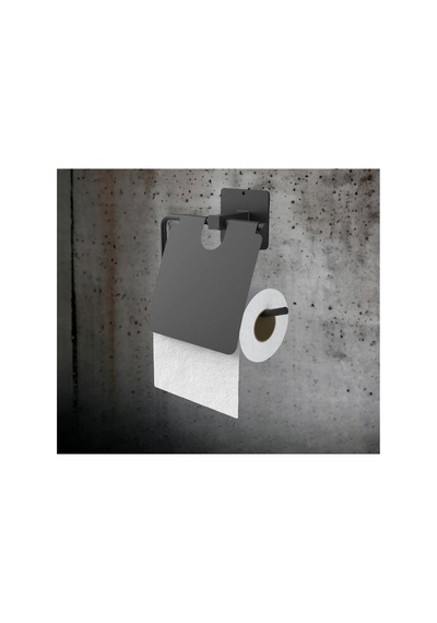 Buççin Online Mağaza Siyah Yapışkanlı Kapaklı Wc Tuvalet Kağıdı Tutucu/tuvalet Kağıtlık Wc Kağıtlık Metal Siyah Çok Renkli