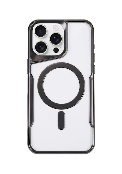 Apple iPhone Uyumlu  15 Pro Max Uyumlu Kılıf Boyi Magsafe Silikon Kapak - Siyah
