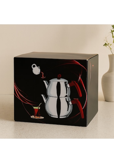 Paslanmaz Çelik Çaydanlık Seti 1l + 2l Küre Model Çok Renkli